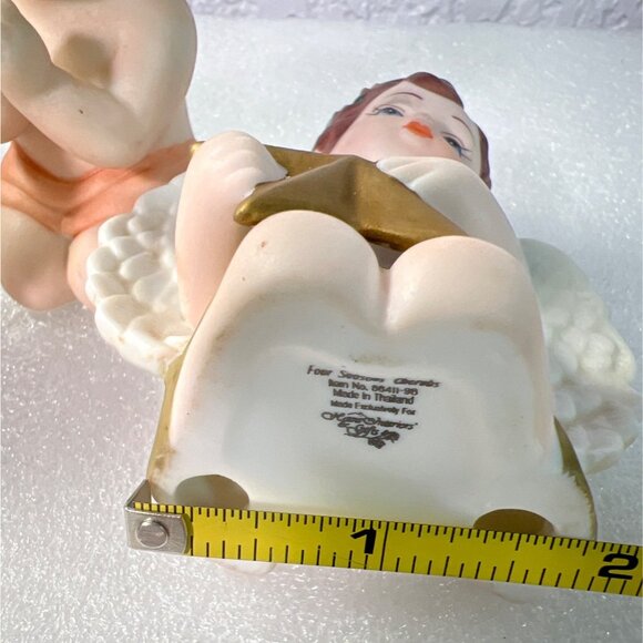 Set Of 3 Ceramic Cherubs Angels Heavenly Cherubs & Home Interiors Four Seasons - Picture 10 of 11